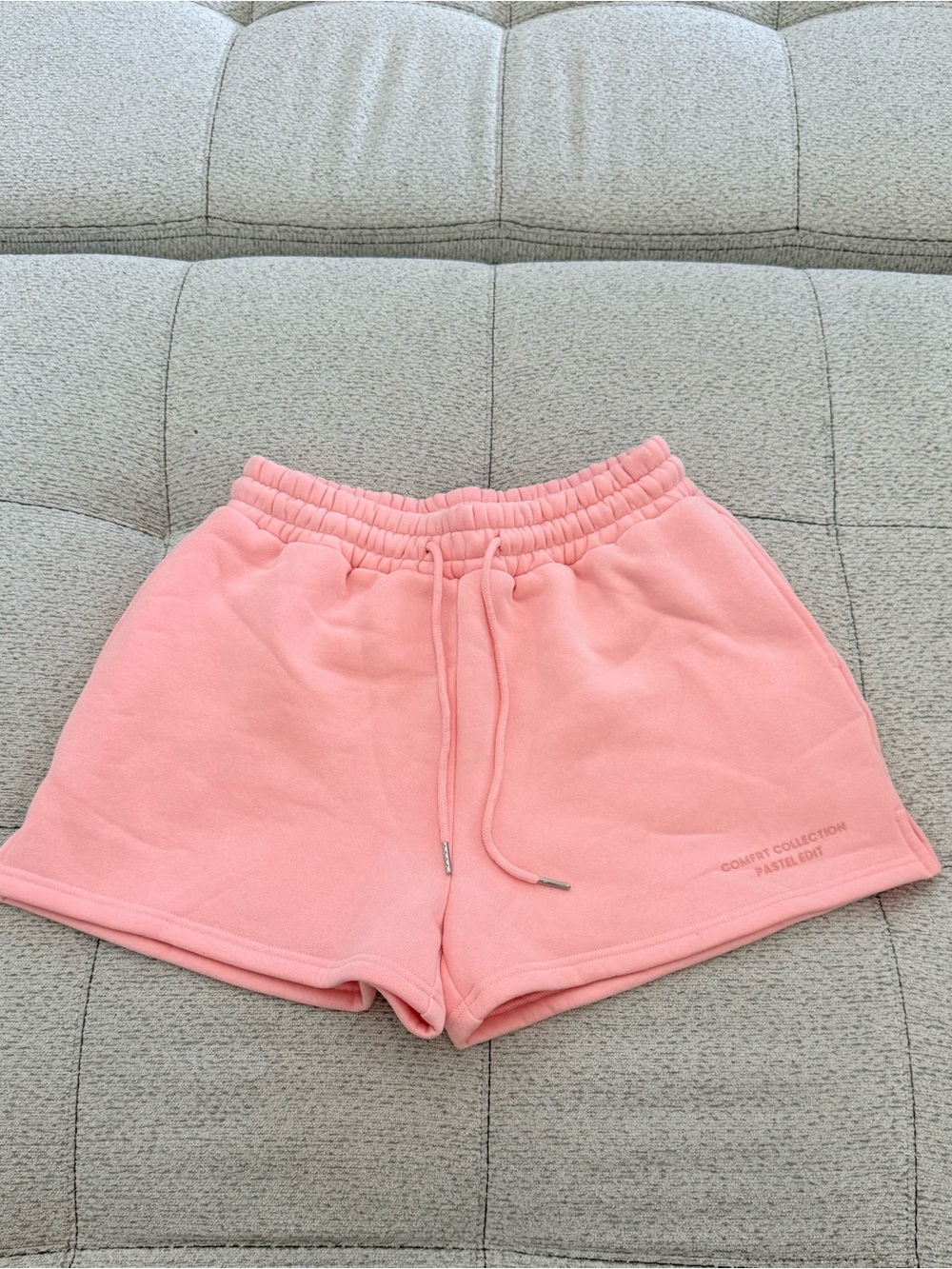 Women's Pastel Pink Athletic Lounge Shorts with Drawstring Waist
